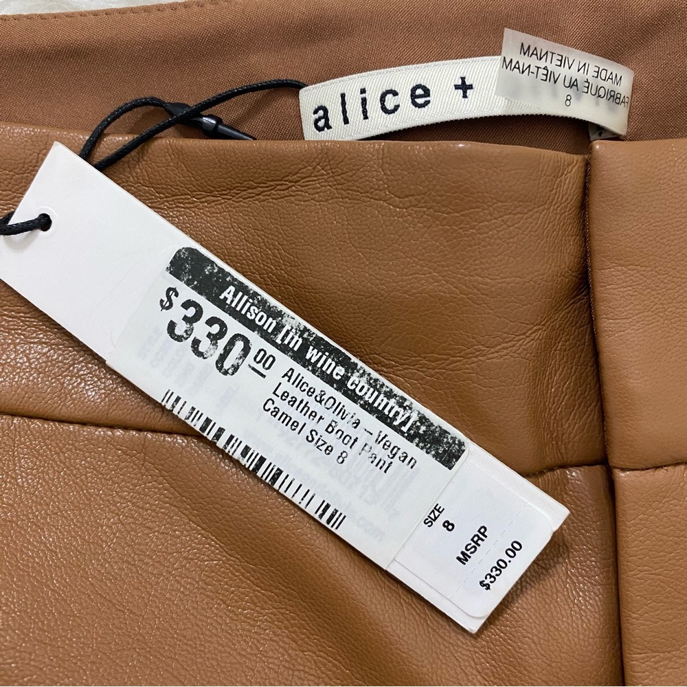 ALICE + OLIVIA Tan Faux Leather Pants - Picture 5 of 5